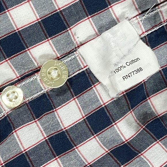 J. Crew mens navy white red plaid long sleeve button down shirt - size M - Picture 7 of 8